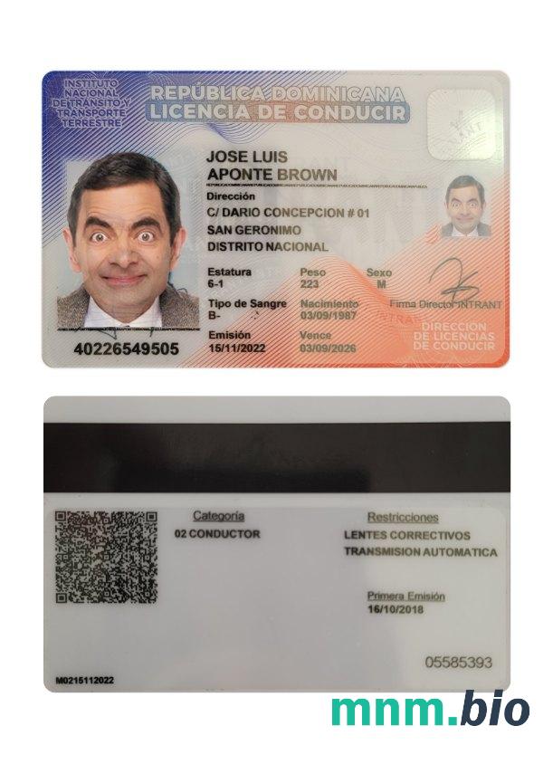 Dominikana prawo jazdy szablon w formacie PSD, ze wszystkimi czcionkami